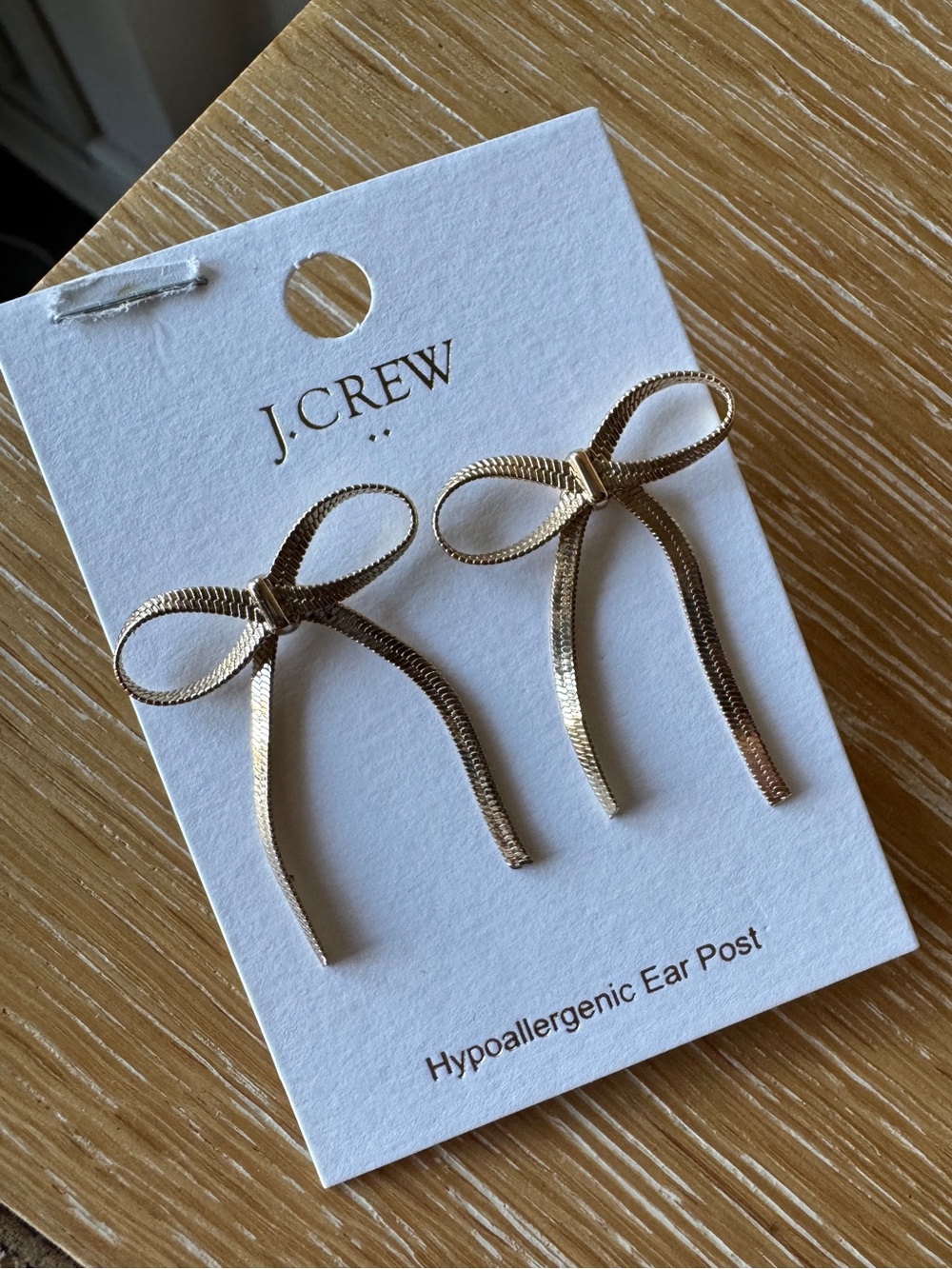 NWT! J. CREW FACTORY Metallic Bow Earrings, Gold - Picture 13 of 14